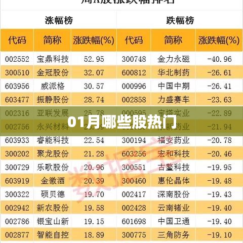 热门股票推荐，一月份股市热点解析