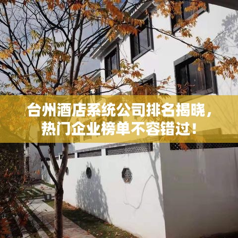 台州酒店系统公司排名揭晓，热门企业榜单不容错过！